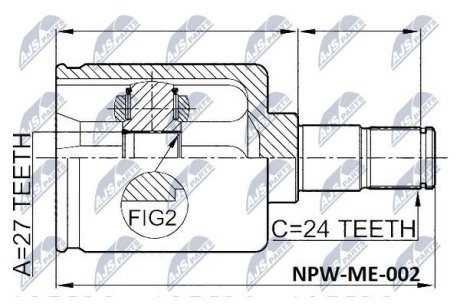 Шарнир равных угловых скоростей NTY NPW-ME-002