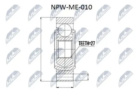 Шарнір рівних кутових швидкостей NTY NPW-ME-010