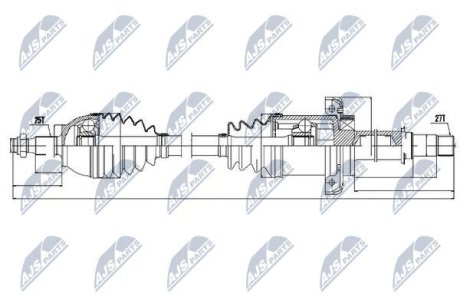 Полуось NTY NPW-ME-029
