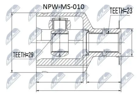 ШРУС / Шарнир равных угловых скоростей NTY NPW-MS-010