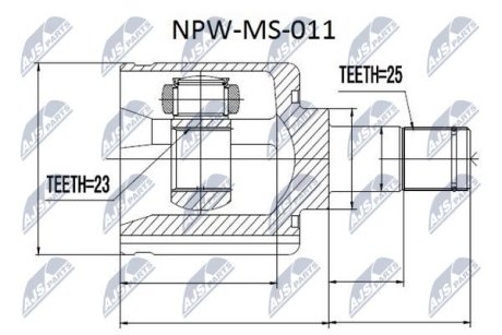 Шарнір рівних кутових швидкостей NTY NPW-MS-011 (фото 1)