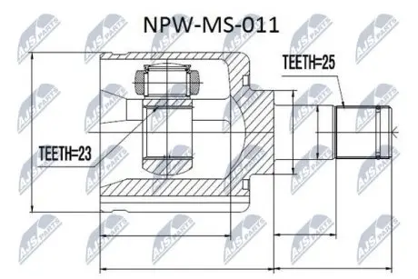 ШРУС / Шарнир равных угловых скоростей NTY NPW-MS-011