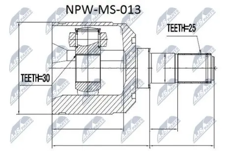 ШРУС / Шарнір рівних кутових швидкостей NTY NPW-MS-013