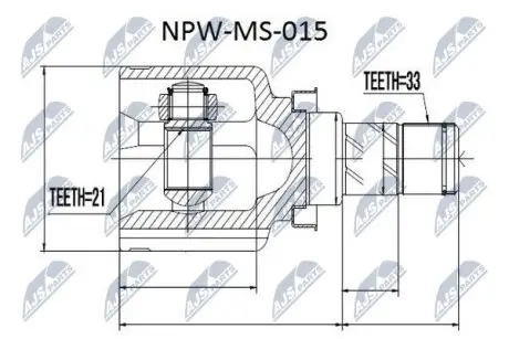ШРУС / Шарнир равных угловых скоростей NTY NPW-MS-015