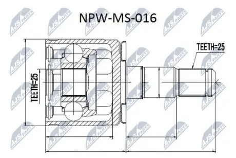 ШРУС / Шарнір рівних кутових швидкостей NTY NPW-MS-016