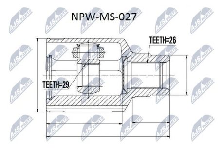 Шарнір рівних кутових швидкостей NTY NPW-MS-027