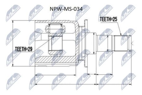 ШАРНИР РАВНЫХ УГЛОВЫХ СКОРОСТЕЙ NTY NPW-MS-034