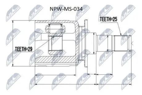 ШРУС / Шарнир равных угловых скоростей NTY NPW-MS-034