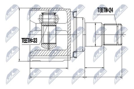 ШАРНИР РАВНЫХ УГЛОВЫХ СКОРОСТЕЙ NTY NPW-MS-037