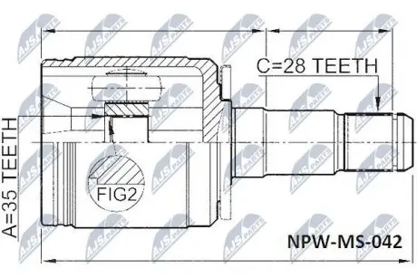 ШРУС / Шарнир равных угловых скоростей NTY NPW-MS-042