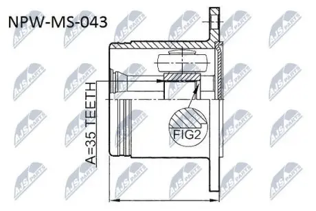 ШРУС / Шарнир равных угловых скоростей NTY NPW-MS-043