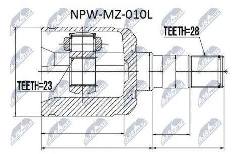 ШРУС / Шарнір рівних кутових швидкостей NTY NPW-MZ-010L