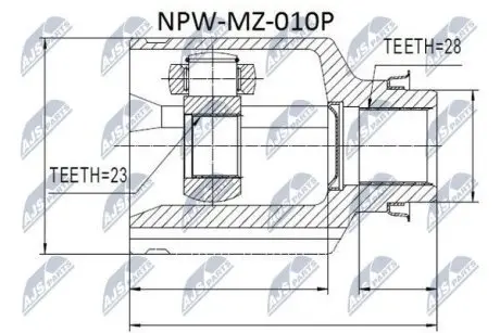 ШРУС / Шарнір рівних кутових швидкостей NTY NPW-MZ-010P