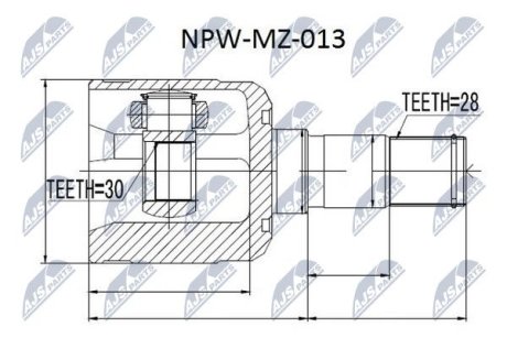 Шарнир равных угловых скоростей NTY NPW-MZ-013