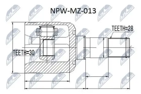 ШРУС / Шарнір рівних кутових швидкостей NTY NPW-MZ-013