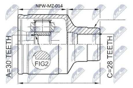 ШАРНИР РАВНЫХ УГЛОВЫХ СКОРОСТЕЙ NTY NPW-MZ-014