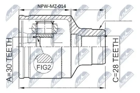 ШРУС / Шарнір рівних кутових швидкостей NTY NPW-MZ-014