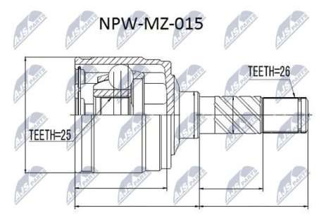 Шарнір рівних кутових швидкостей NTY NPW-MZ-015