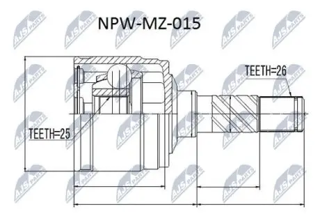 ШРУС / Шарнір рівних кутових швидкостей NTY NPW-MZ-015