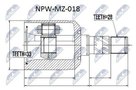 Шарнір рівних кутових швидкостей NTY NPW-MZ-018 (фото 1)