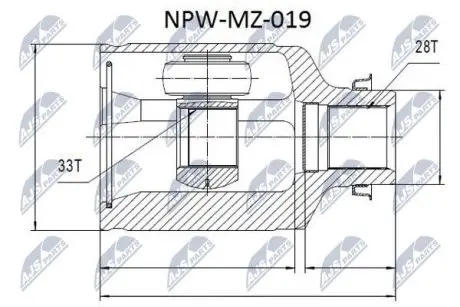 ШРУС / Шарнір рівних кутових швидкостей NTY NPW-MZ-019