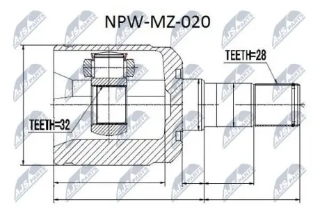 ШРУС / Шарнір рівних кутових швидкостей NTY NPW-MZ-020