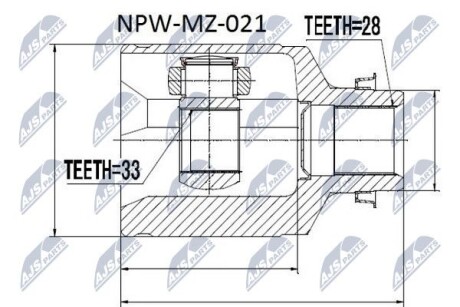 ШАРНИР РАВНЫХ УГЛОВЫХ СКОРОСТЕЙ NTY NPW-MZ-021