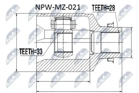 ШРУС / Шарнір рівних кутових швидкостей NTY NPW-MZ-021