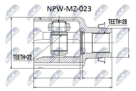 Шарнір рівних кутових швидкостей NTY NPW-MZ-023