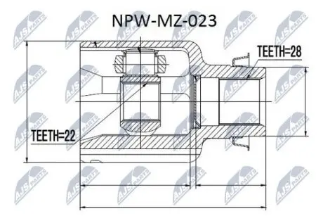ШРУС / Шарнір рівних кутових швидкостей NTY NPW-MZ-023