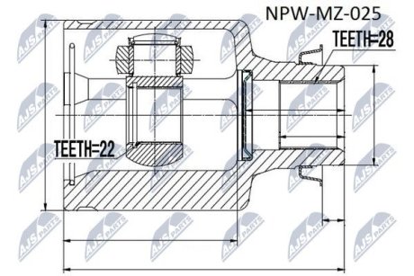 Шарнір рівних кутових швидкостей NTY NPW-MZ-025