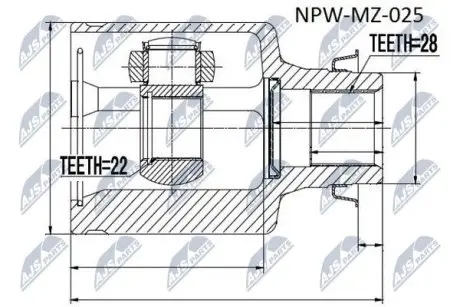 ШРУС / Шарнир равных угловых скоростей NTY NPW-MZ-025 (фото 1)