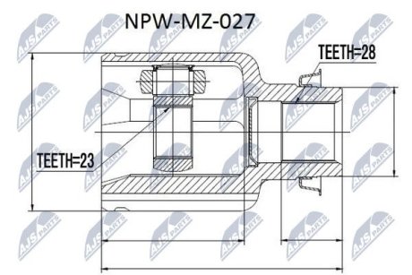 Шарнір рівних кутових швидкостей NTY NPW-MZ-027