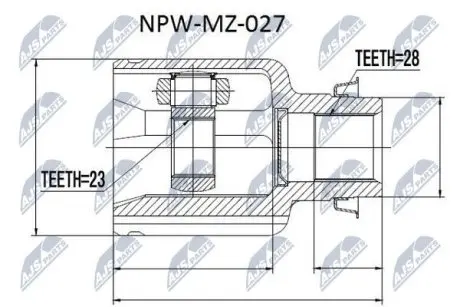 ШРУС / Шарнир равных угловых скоростей NTY NPW-MZ-027 (фото 1)