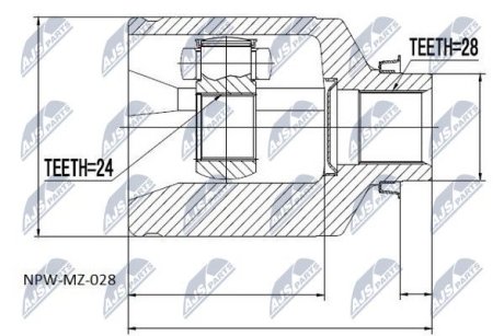 Шарнір рівних кутових швидкостей NTY NPW-MZ-028