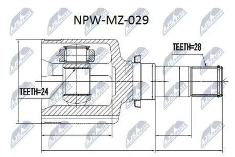 ШРУС / Шарнир равных угловых скоростей NTY NPW-MZ-029 (фото 1)