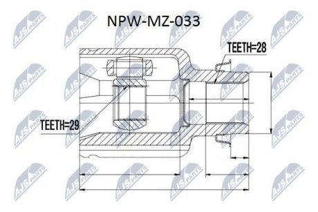 Шарнір рівних кутових швидкостей NTY NPW-MZ-033