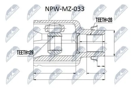 ШРУС / Шарнір рівних кутових швидкостей NTY NPW-MZ-033
