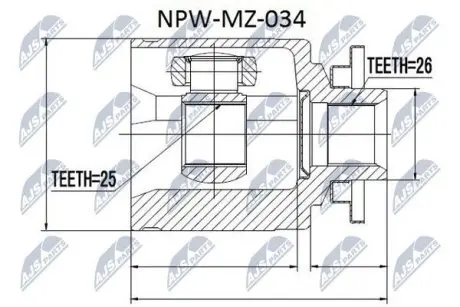 ШРУС / Шарнір рівних кутових швидкостей NTY NPW-MZ-034