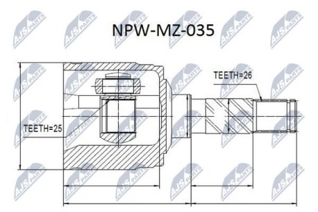 Шарнір рівних кутових швидкостей NTY NPW-MZ-035