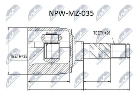 ШРУС NTY NPW-MZ-035