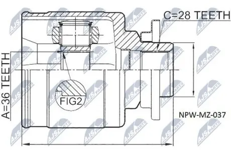 Шарнир равных угловых скоростей NTY NPW-MZ-037