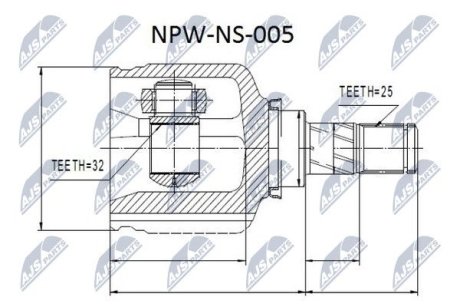 Шарнир равных угловых скоростей NTY NPW-NS-005