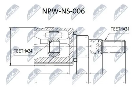 ШРУС / Шарнир равных угловых скоростей NTY NPW-NS-006