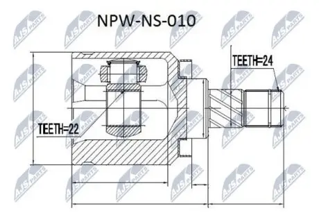 ШРУС / Шарнир равных угловых скоростей NTY NPW-NS-010