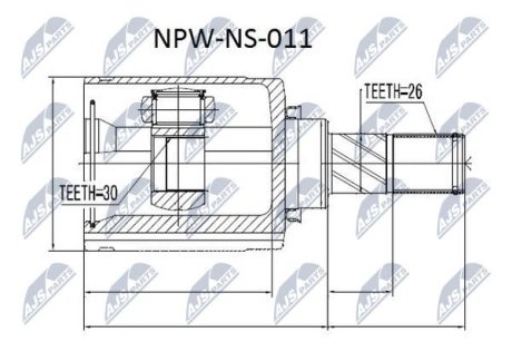 Шарнір рівних кутових швидкостей NTY NPW-NS-011