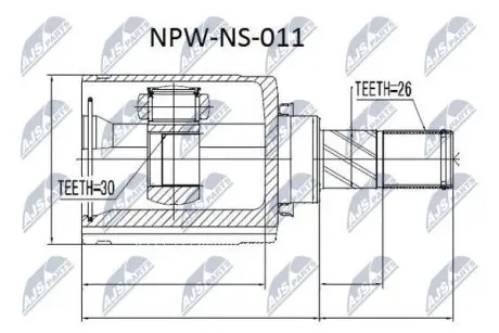 ШРУС / Шарнир равных угловых скоростей NTY NPW-NS-011 (фото 1)