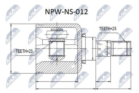 ШАРНИР РАВНЫХ УГЛОВЫХ СКОРОСТЕЙ NTY NPW-NS-012