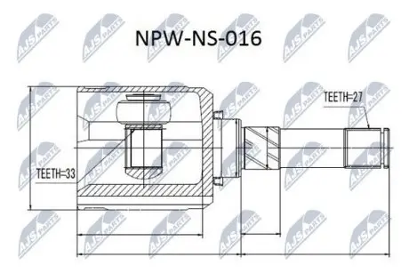 ШРУС / Шарнир равных угловых скоростей NTY NPW-NS-016