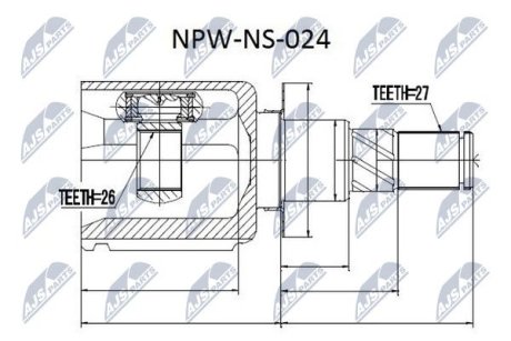 Шарнір рівних кутових швидкостей NTY NPW-NS-024